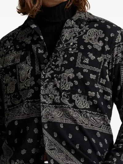 Polo Ralph Lauren Classic Fit Bandana Print Flannel Long Sleeve Camp Shirt In Multi