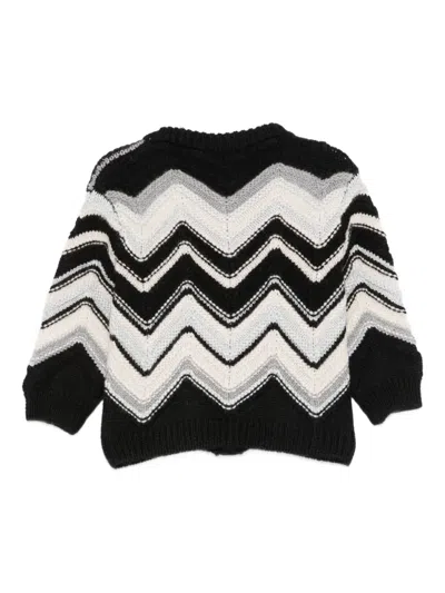 Missoni Chevron-pattern Cardigan In Black