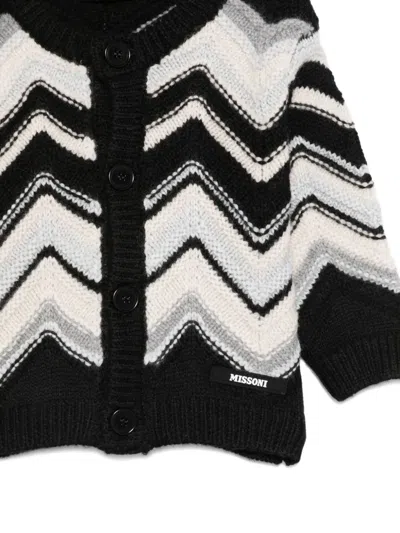 Missoni Chevron-pattern Cardigan In Black