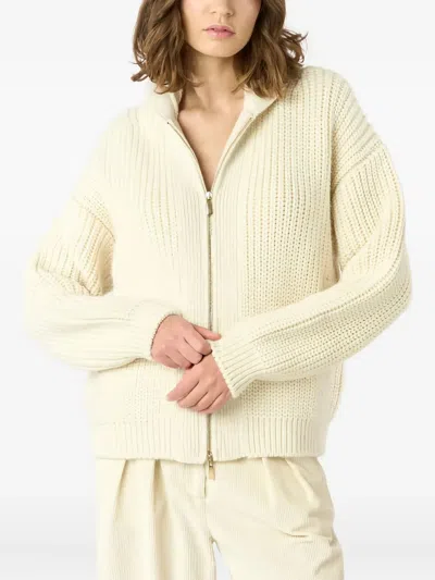 Malo Hooded Zip-up Cardigan In Multi