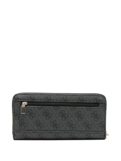 Guess Usa Large Vikky Patterned Leather Wallet In Gray