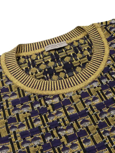 Pre-owned Bottega Veneta 2010s Crew-neck Patterned Sweater In Yellow