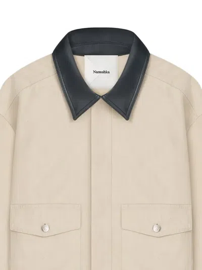 Nanushka Nowell Collar Shirt Jacket In Gray