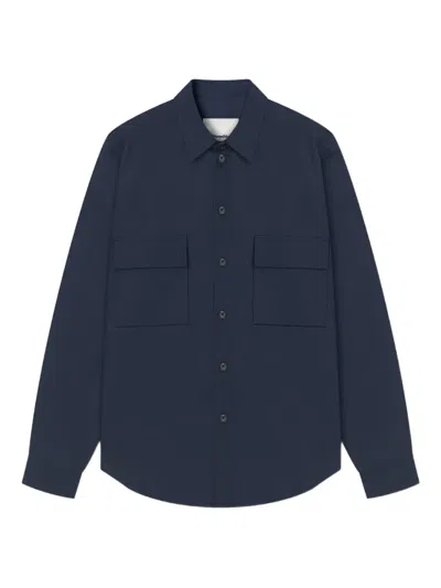 Nanushka Jari Long-sleeve Shirt In Blue