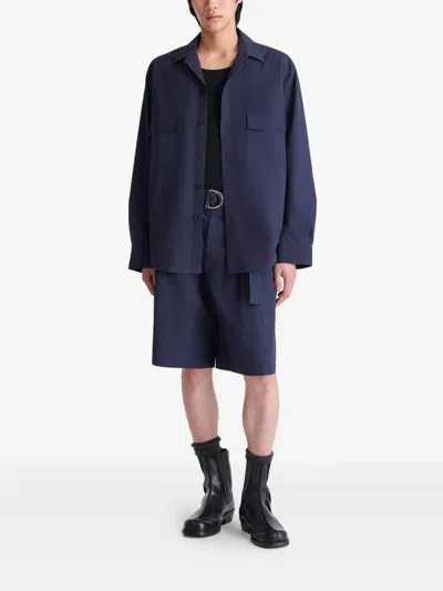 Nanushka Jari Long-sleeve Shirt In Blue