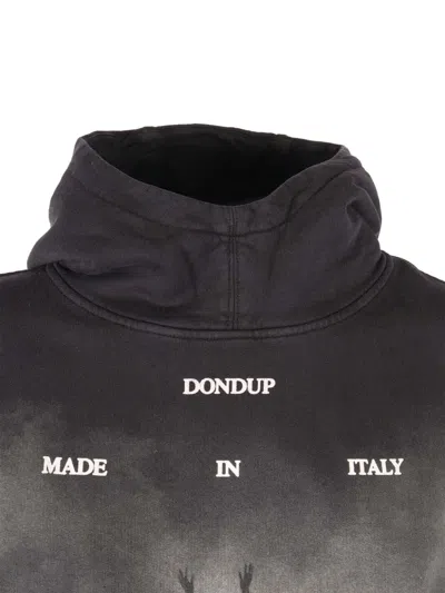 Dondup Relaxed Fit Graphic Print Hoodie In Black