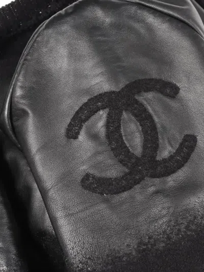 Pre-owned Chanel Coco Mark Colour-block Jacket In Black