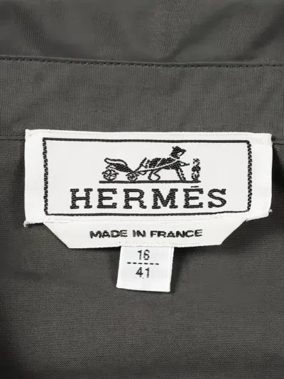 Pre-owned Hermes 2000s Short-sleeve Cotton Shirt In Gray