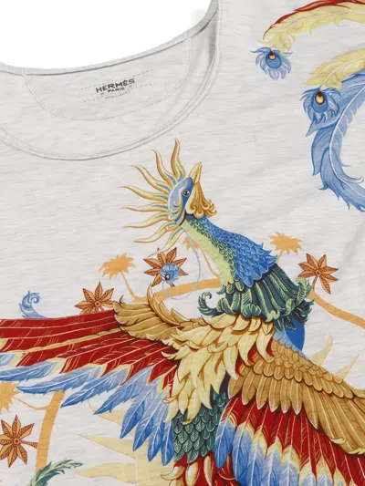 Pre-owned Hermes 2000s Phoenix-print T-shirt In Gray