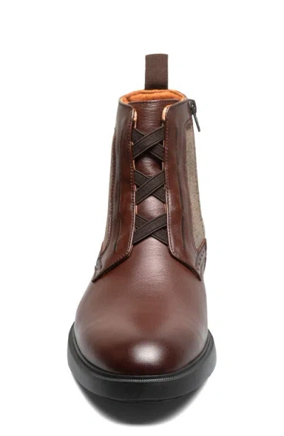 Stacy Adams Thompson Elastic Lace Boot In Burgundy