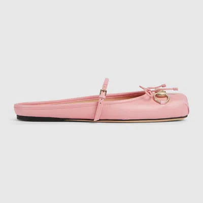 Gucci Horsebit Leather Muler In Pink