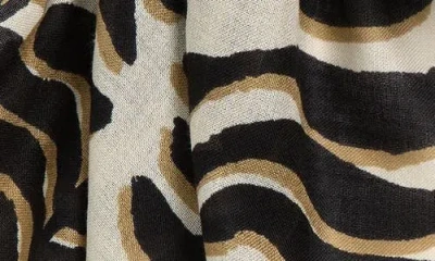 Nordstrom Eyelash Trim Print Cashmere & Silk Wrap In Multi