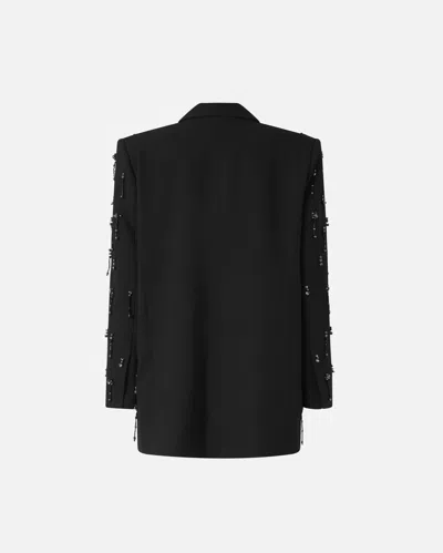 Pinko Blazer With Crystals And Pearls In Black