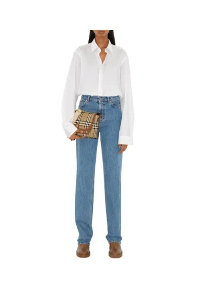 Burberry Check-pattern Top Handle Bag In Multi