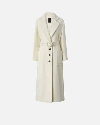 Pinko Single-breasted Coat With Belt In White