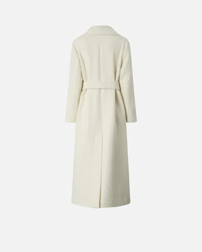 Pinko Single-breasted Coat With Belt In White