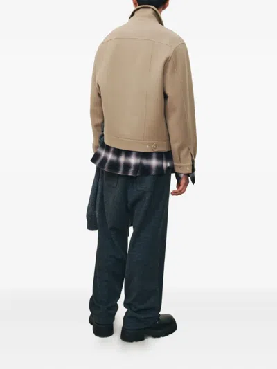 Studio Tomboy Zip-up Wool Bomber Jacket In Neutral