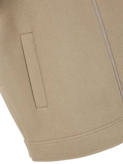 Studio Tomboy Zip-up Wool Bomber Jacket In Neutral