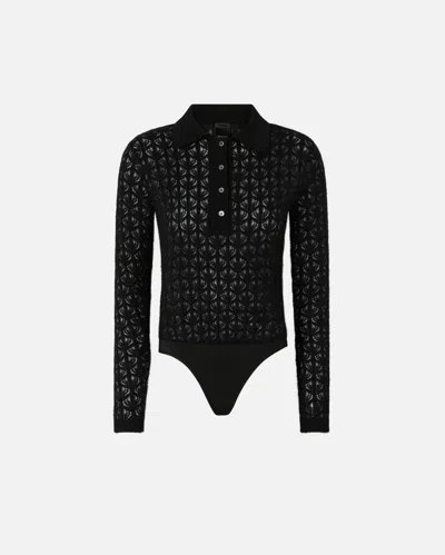 Pinko Knit Lace Bodysuit In Black
