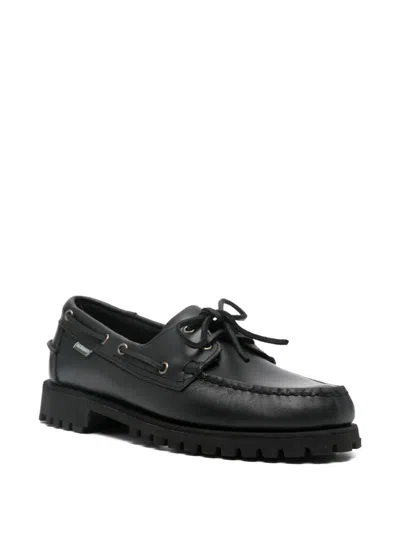 Sebago Brogues With Round Toe And Eyelet Detailing In Black