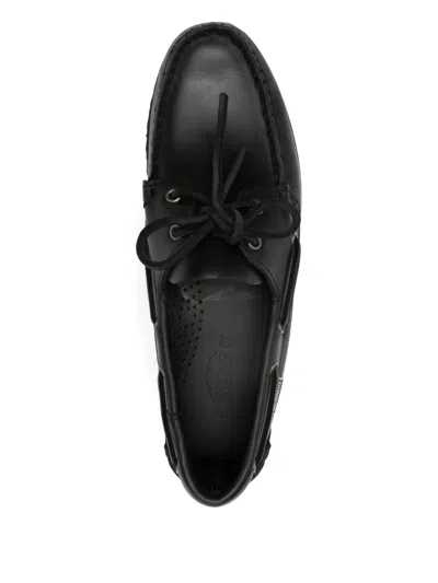 Sebago Brogues With Round Toe And Eyelet Detailing In Black