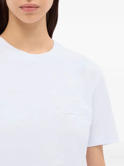 Msgm Logo-embroidered T-shirt In White