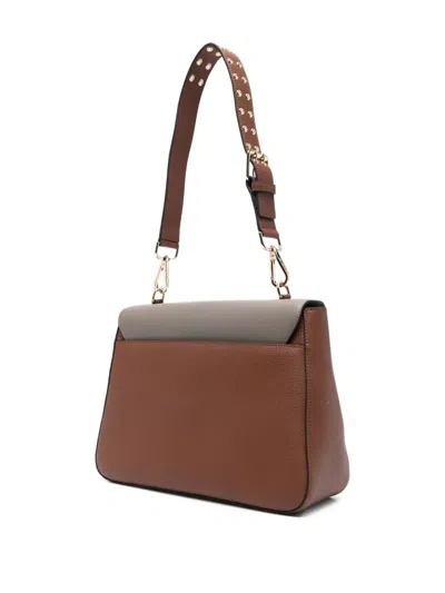 铆钉饰带双色单肩包