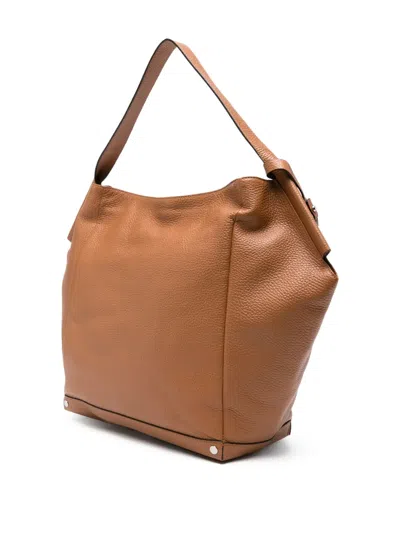 Cromia Leather Logo-plaque Tote Bag In Neutral