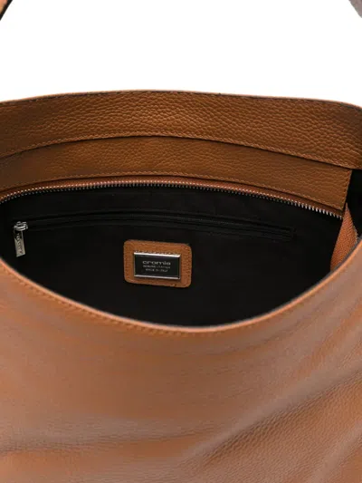 Cromia Leather Logo-plaque Tote Bag In Neutral