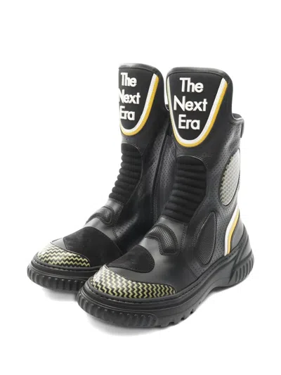 Pre-owned Dior 2010s 40mm Perforated Panelled Boots In Black