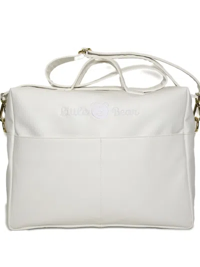 Little Bear Embroidered Changing Bag In White