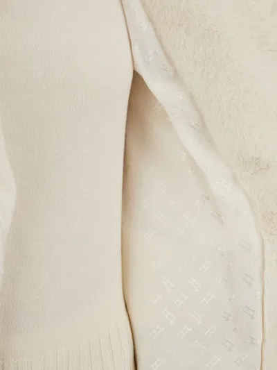 Herno Coat In Soft Alternative Fur In Neutral