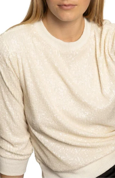 Sanctuary Relaxed Sparkle Knit Top In Neutral