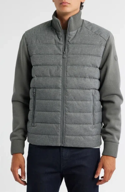 Save The Duck Gio Mixed Media Hybrid Jacket In Gray