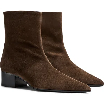 Khaite Andee Suede Ankle Boots In Burgundy