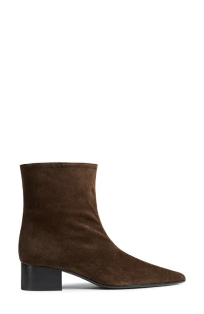 Khaite Andee Suede Ankle Boots In Burgundy