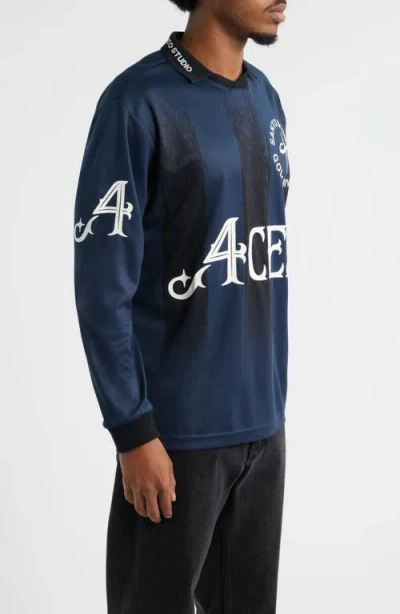 Santo Studio 4 Aces Club Graphic Golf Jersey In Blue