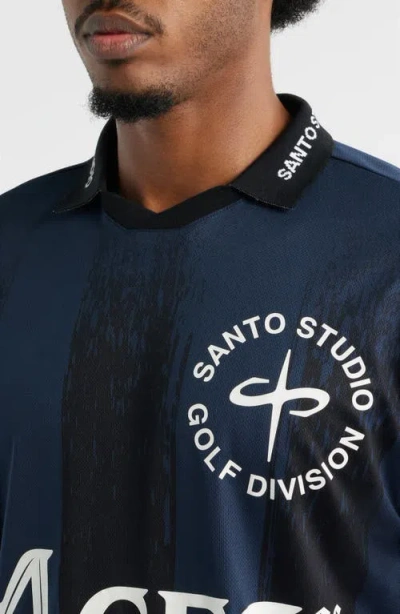 Santo Studio 4 Aces Club Graphic Golf Jersey In Blue