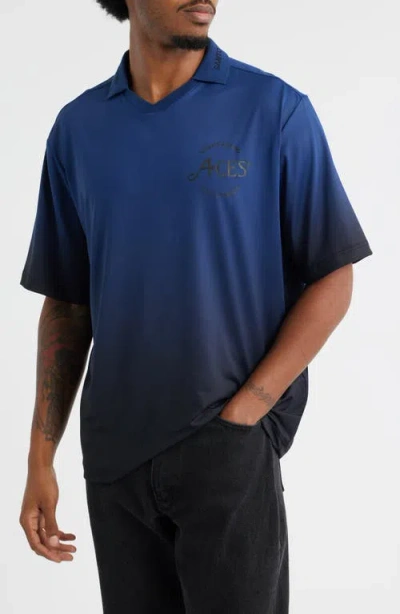 Santo Studio 4 Aces Club Graphic Polo In Blue