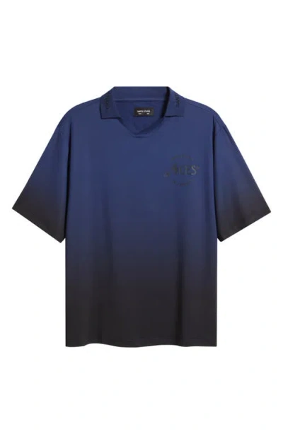 Santo Studio 4 Aces Club Graphic Polo In Blue