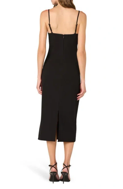 Astr The Label Bow Strap Midi Dress In Black