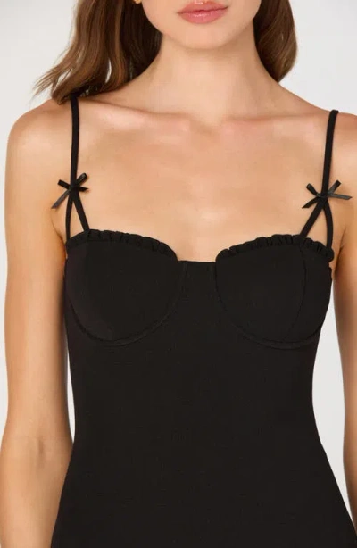 Astr The Label Bow Strap Midi Dress In Black