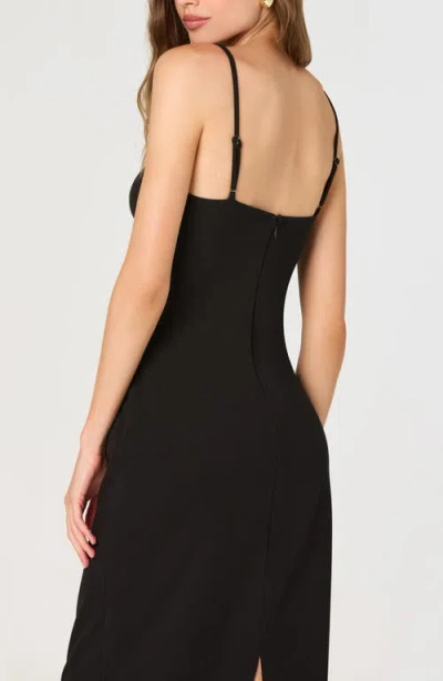 Astr The Label Bow Strap Midi Dress In Black