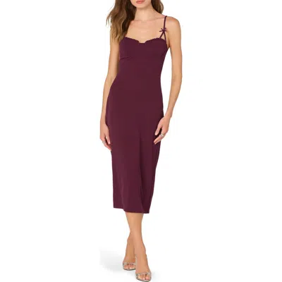 Astr The Label Bow Strap Midi Dress In Burgundy