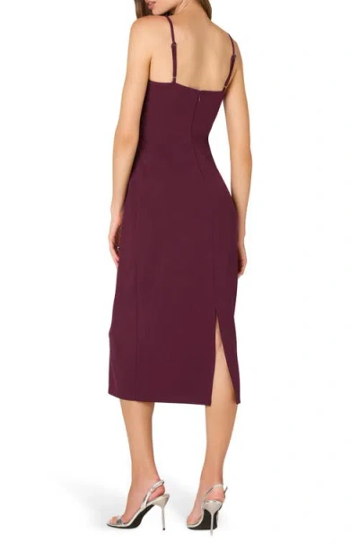 Astr The Label Bow Strap Midi Dress In Burgundy