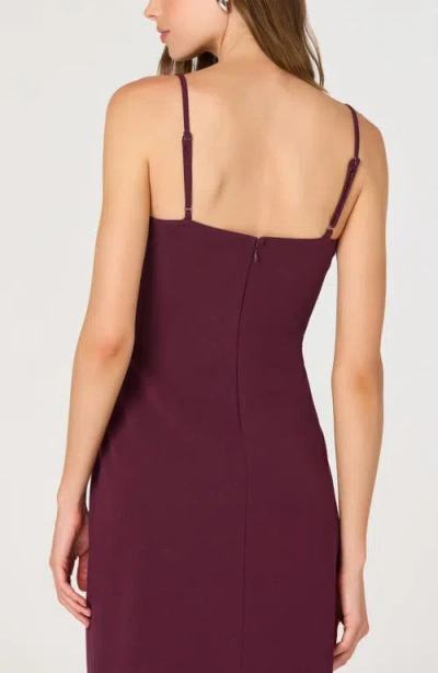 Astr The Label Bow Strap Midi Dress In Burgundy