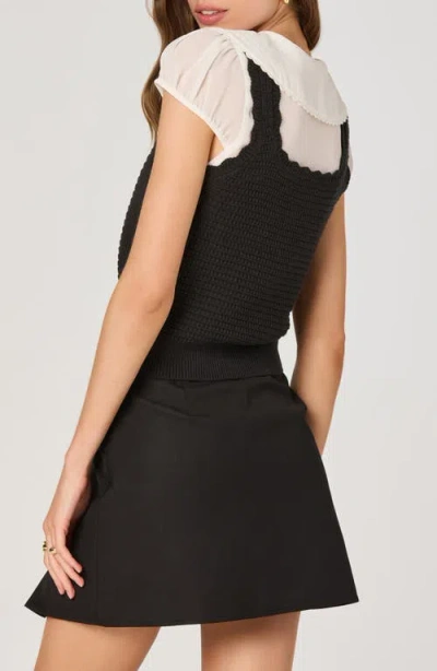 Astr The Label Mixed Media Sweater In Black