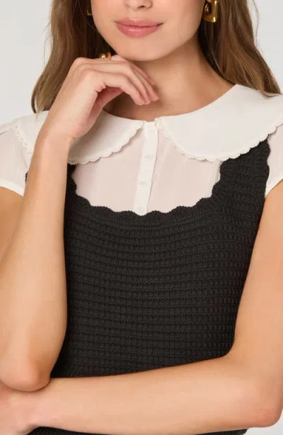 Astr The Label Mixed Media Sweater In Black