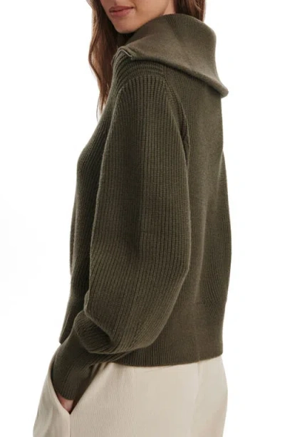 Varley Ribbed Half-zip Maura Sweater In Green