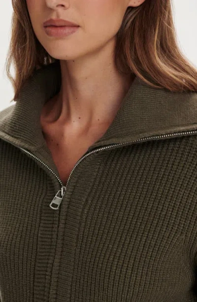 Varley Ribbed Half-zip Maura Sweater In Green